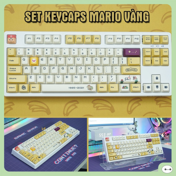 Keycap Mario Vàng: Bạn là fan của Mario? Hãy tưởng tượng khi được sở hữu một keycap Mario màu vàng sáng lấp lánh, còn gì tuyệt vời hơn! Với thiết kế mới nhất, bộ keycap sẽ cực kỳ dễ dàng để thay thế và sẽ làm cho bàn phím của bạn trở nên đặc biệt hơn bao giờ hết. Hãy xem hình ảnh để trải nghiệm vẻ đẹp của keycap Mario.
