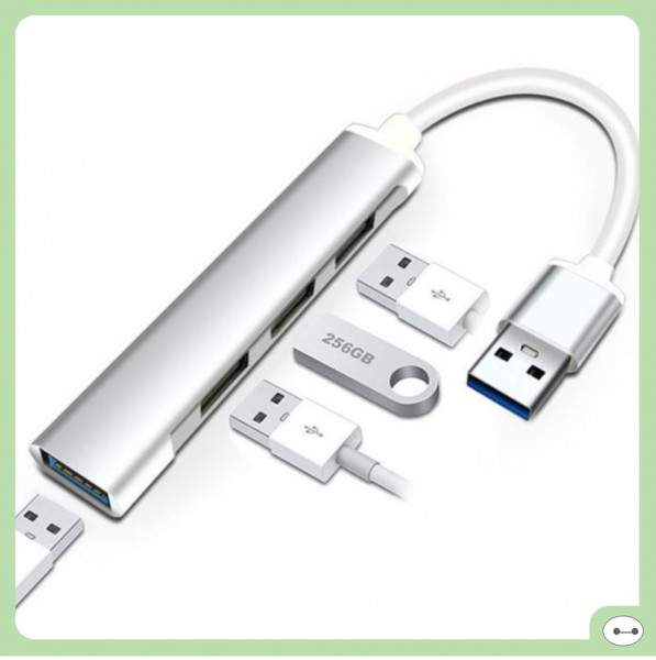 BỘ CHIA 4 CỔNG USB HUB 3.0 NHÔM NHỎ GỌN CẮM USB