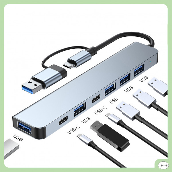 BỘ CHIA USB HUB 3.0 NHÔM 7 IN 1 LDH-7C