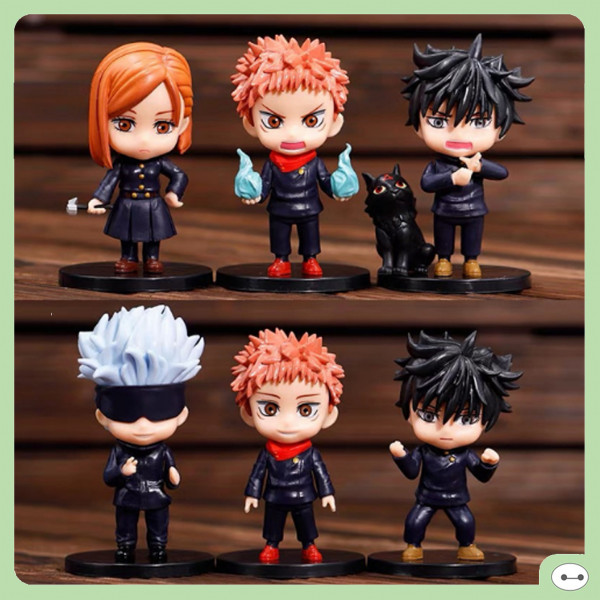 BỘ 6 MÔ HÌNH JUJUTSU KAISEN CHIBI 10CM