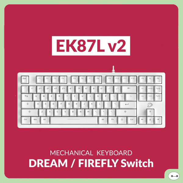 BÀN PHÍM CƠ DAREU EK87L V2 TRẮNG DAREU FIREFLY SWITCH