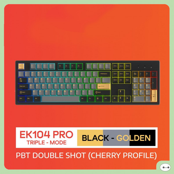 BÀN PHÍM CƠ DAREU EK104 PRO BLACK GOLDEN TRIPLE MODE DAREU DREAM SWITCH