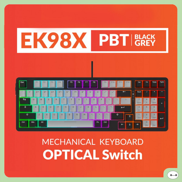 BÀN PHÍM CƠ DAREU EK98X BLACK GREY OPTICAL BLUE SWITCH