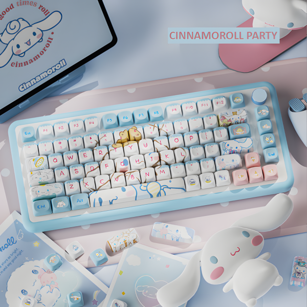 BỘ KEYCAP DYE-SUB CINNAMOROLL PARTY (PBT/MCA PROFILE/112 PHÍM)