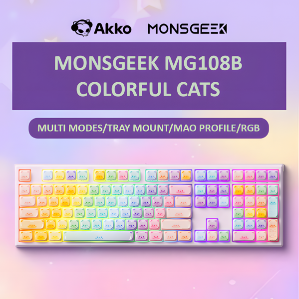 BÀN PHÍM CƠ MONSGEEK MG108B COLORFUL CATS AKKO V3 PIANO PRO SWITCH