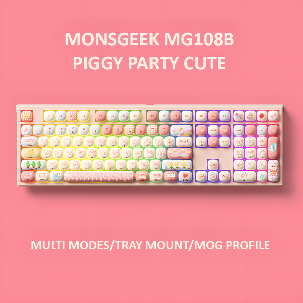 BÀN PHÍM CƠ MONSGEEK MG108B PIGGY PARTY CUTE AKKO V3 PIANO PRO SWITCH