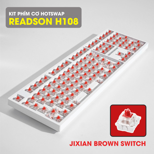 KIT BÀN PHÍM CƠ READSON H108 TRẮNG RED SWITCH