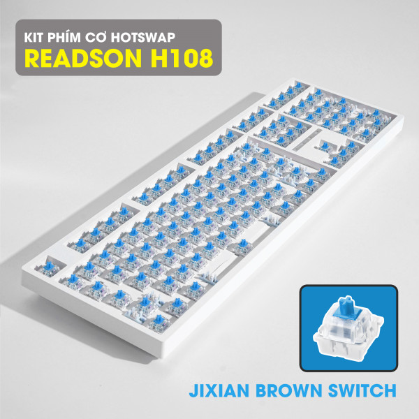 KIT BÀN PHÍM CƠ READSON H108 TRẮNG BLUE SWITCH