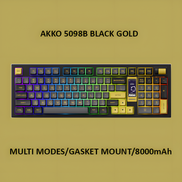 BÀN PHÍM CƠ AKKO 5098B BLACK GOLD AKKO V3 PIANO PRO SWITCH