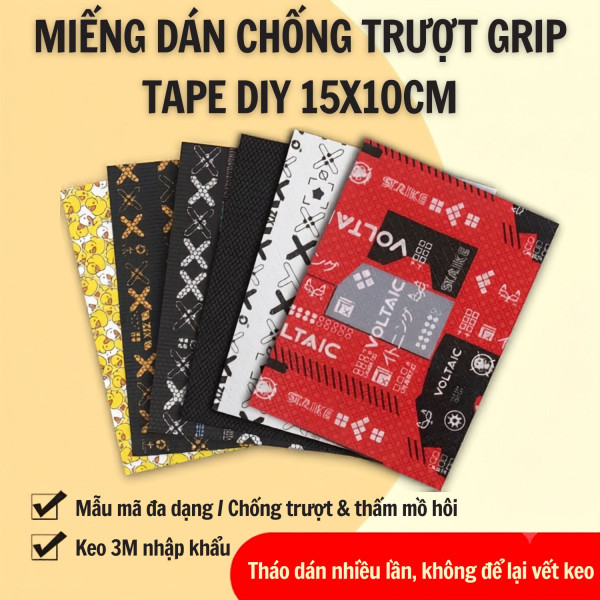 MIẾNG DÁN CHỐNG TRƯỢT GRIP TAPE DIY 15X10CM CÁC MẪU