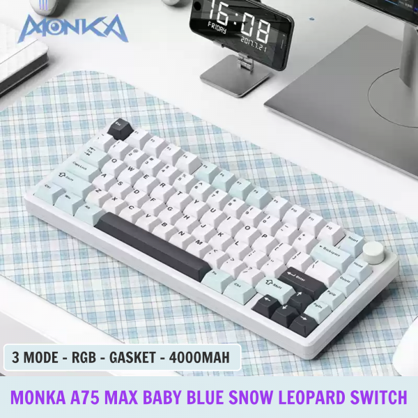 BÀN PHÍM CƠ MONKA A75 BISHI BLUE SNOW LEOPARD SWITCH