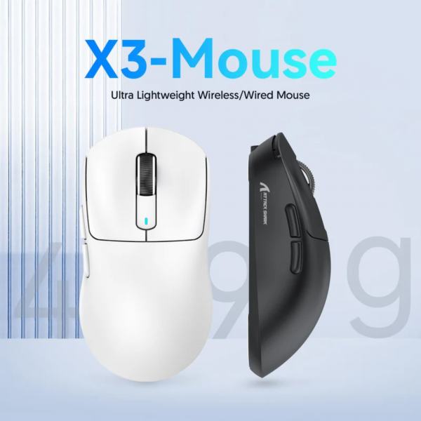 CHUỘT ATTACK SHARK X3 MULTI MODES TRẮNG (PAW3395/49G)