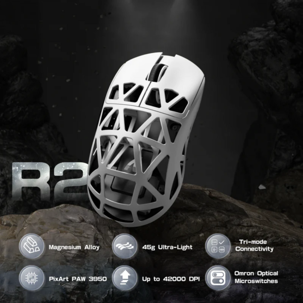 CHUỘT ATTACK SHARK R2 8K MULTI MODES TRẮNG (PAW3950/45G)