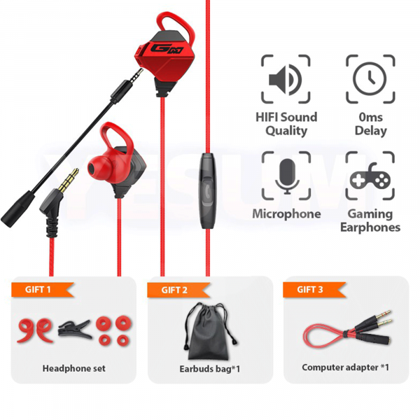 TAI NGHE IN-EAR GAMING GAMO G10 ĐỎ