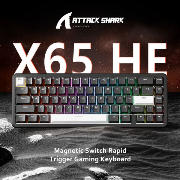 BÀN PHÍM CƠ ATTACK SHARK X65HE 8K BLACK WOB MAGNETIC AMBER SWITCH