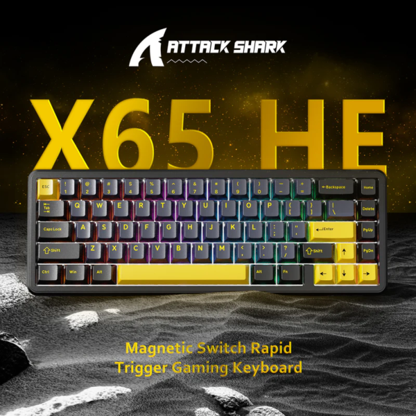 BÀN PHÍM CƠ ATTACK SHARK X65HE 8K STAR BLACK MAGNETIC AMBER SWITCH