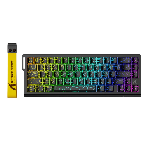 BÀN PHÍM CƠ ATTACK SHARK X68HE 8K BLACK CONTOUR MAGNETIC AMBER SWITCH