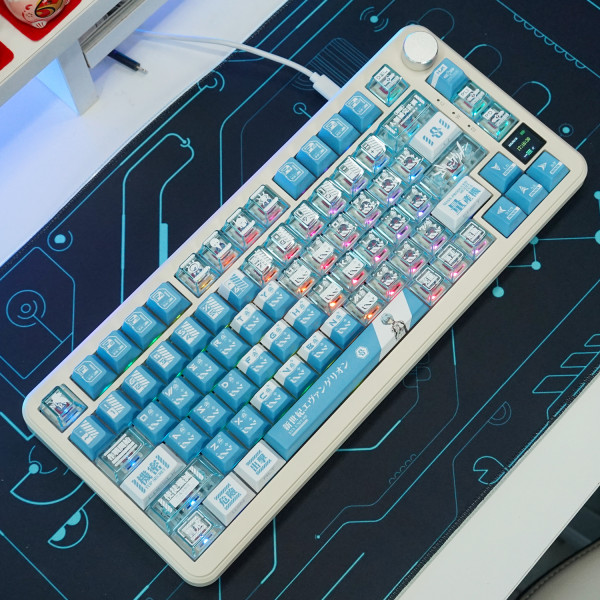 BÀN PHÍM CƠ ATTACK SHARK X85 PRO MULTI MODES PC X PBT ENGRAVED AYANAMI REI VERSION 1 STRAWBERRY SWITCH