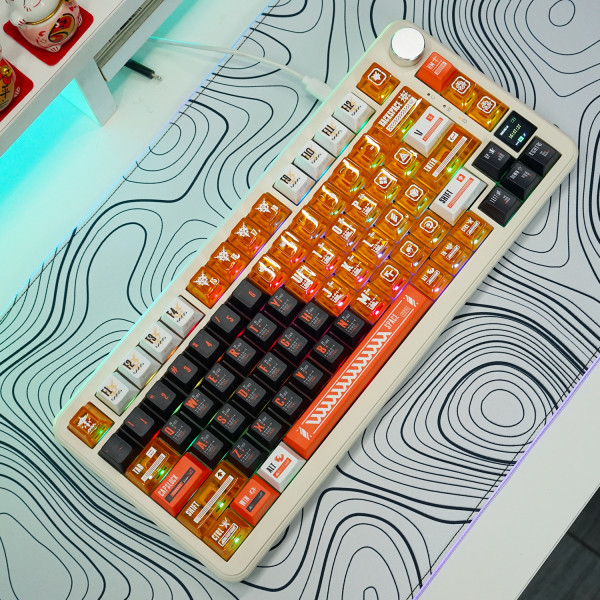 BÀN PHÍM CƠ ATTACK SHARK X85 PRO MULTI MODES PC X PBT ENGRAVED WANDERING PLAN VERSION 1 STRAWBERRY SWITCH