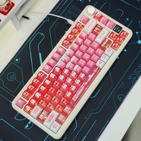 BÀN PHÍM CƠ ATTACK SHARK X85 PRO MULTI MODES PC X PBT ENGRAVED MARI MAKINAMI VERSION 2 STRAWBERRY SWITCH