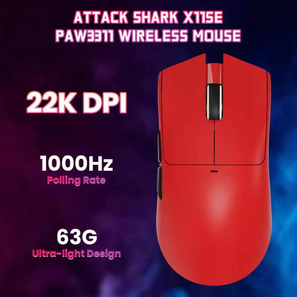 CHUỘT ATTACK SHARK X11SE MULTI MODES ĐỎ (PAW3311/59G)