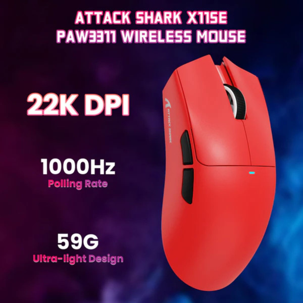 CHUỘT ATTACK SHARK X11SE MULTI MODES RED (PAW3311/59G)