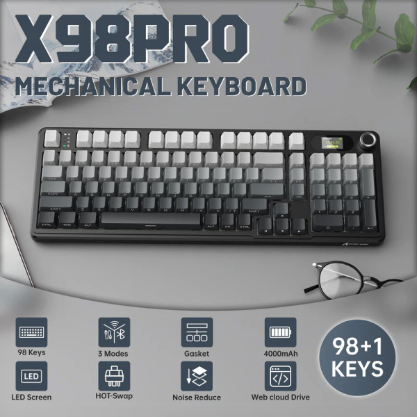BÀN PHÍM CƠ ATTACK SHARK X98 PRO BLACK GRADIENT STRAWBERRY SWITCH
