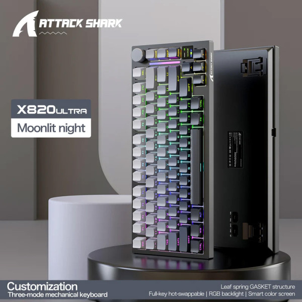 BÀN PHÍM CƠ ATTACK SHARK X820ULTRA MOONLIGHT NIGHT FLYING FISH SWITCH