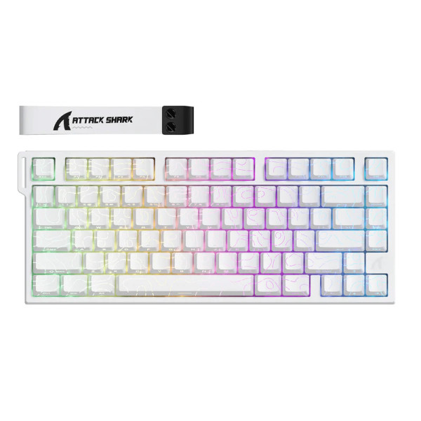 BÀN PHÍM CƠ ATTACK SHARK R82HE WHITE CONTOUR MAGNETIC AMBER SWITCH