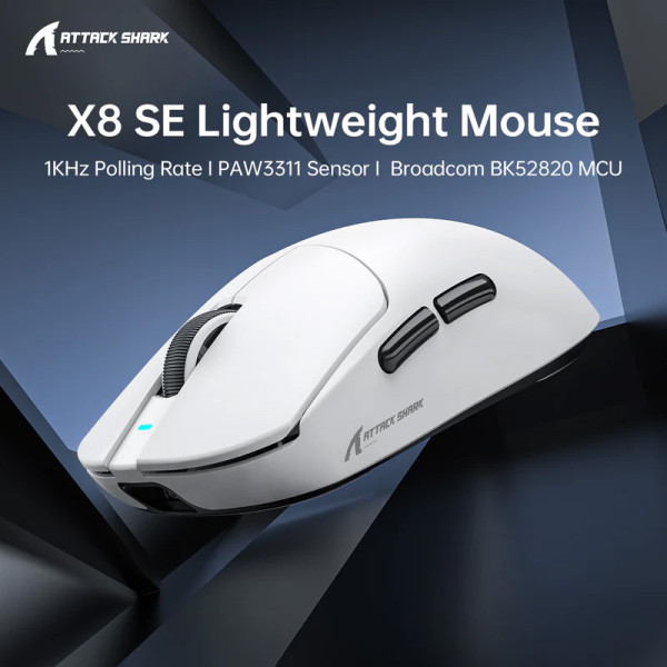 CHUỘT ATTACK SHARK X8SE MULTI MODES TRẮNG (PAW3311/55G)