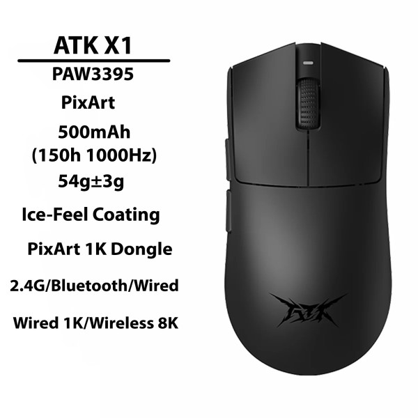 CHUỘT ATK X1 8K MULTI MODES ĐEN (PAW3395/54G)