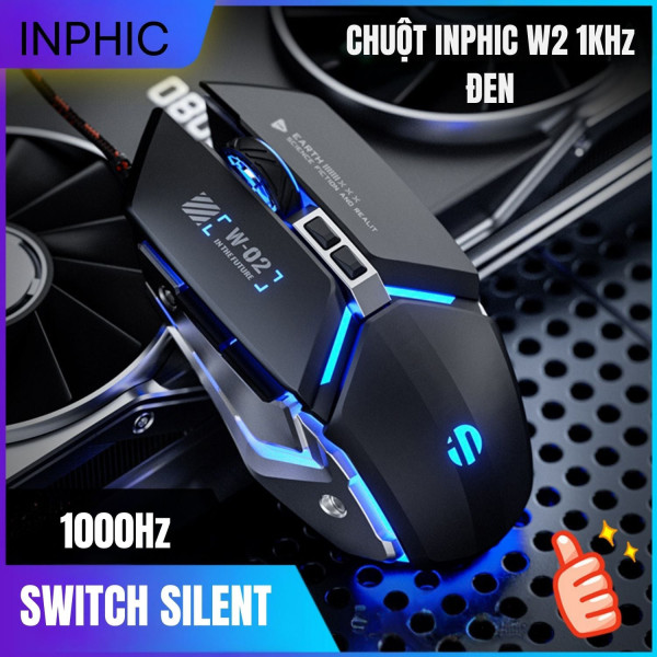 CHUỘT INPHIC W2 1KHz SILENT SWITCH ĐEN