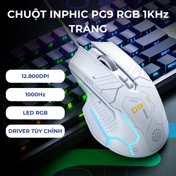 CHUỘT INPHIC PG9 RGB 1KHz TRẮNG