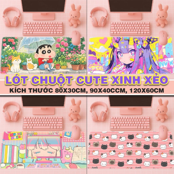 LÓT CHUỘT CUTE DỄ THƯƠNG CỠ LỚN SIZE 80X30 DÀY 3MM