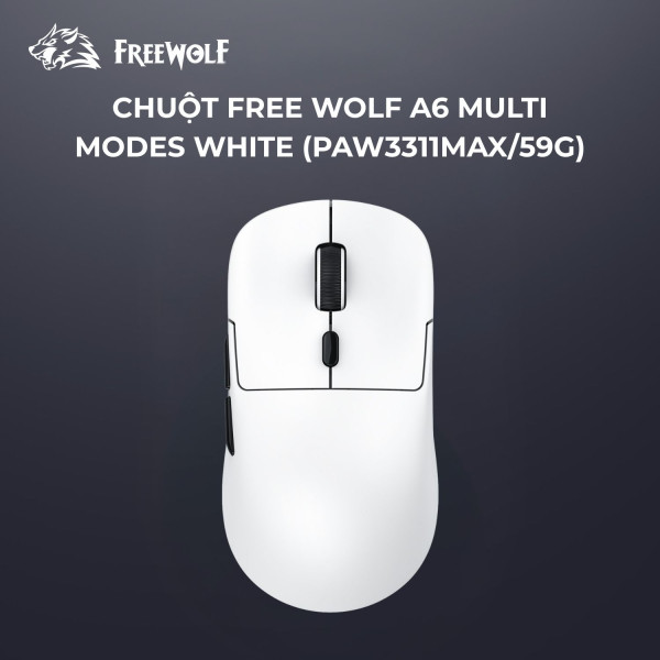 CHUỘT FREE WOLF A6 MULTI MODES WHITE (PAW3311MAX/59G)