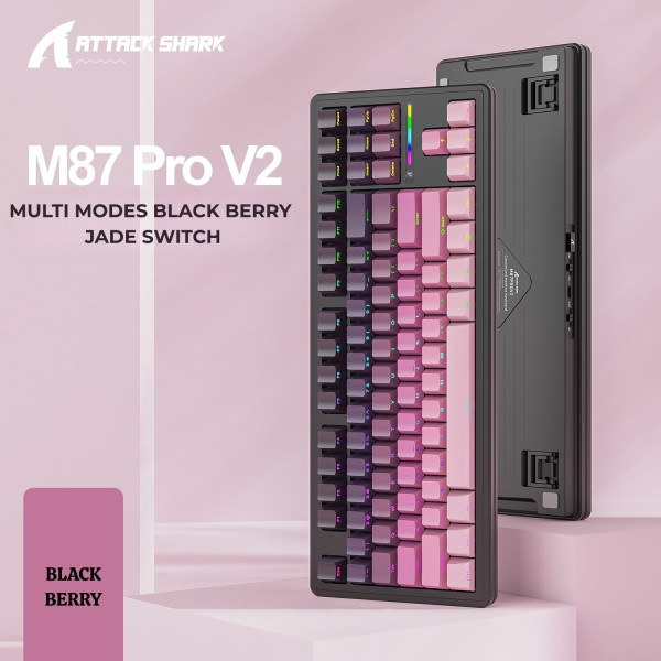 BÀN PHÍM CƠ ATTACK SHARK M87 PRO V2 MULTI MODES BLACK BERRY JADE SWITCH