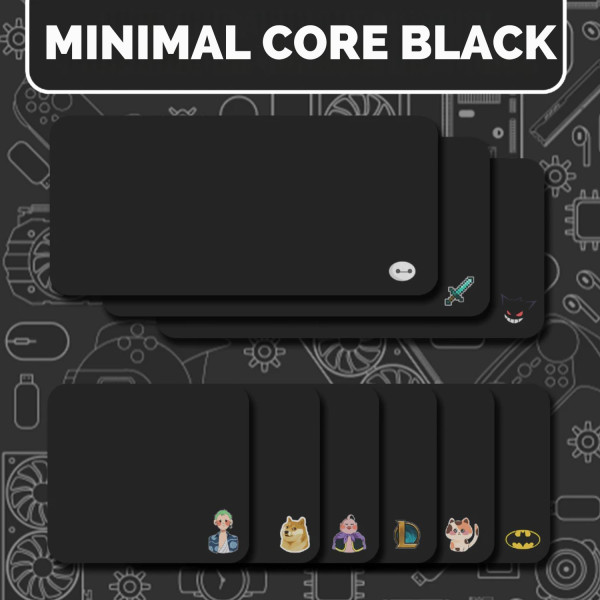 LÓT CHUỘT MINIMAL CORE BLACK CỠ LỚN SIZE 80X30 DÀY 5MM