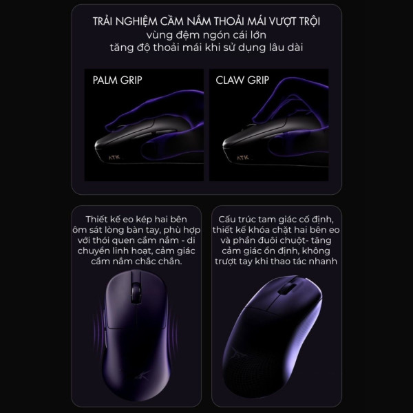 CHUỘT ATK U2 SE 1K MULTI MODES WHITE (XHERO AI/49G)