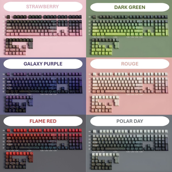 BỘ KEYCAP DARK ALIEN CONTOUR GRADIENT SERIES (PBT/OEM PROFILE/134 PHÍM)