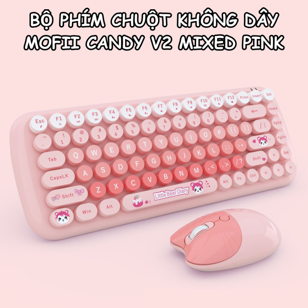 BỘ PHÍM CHUỘT KHÔNG DÂY MOFII CANDY V2 MIXED PINK
