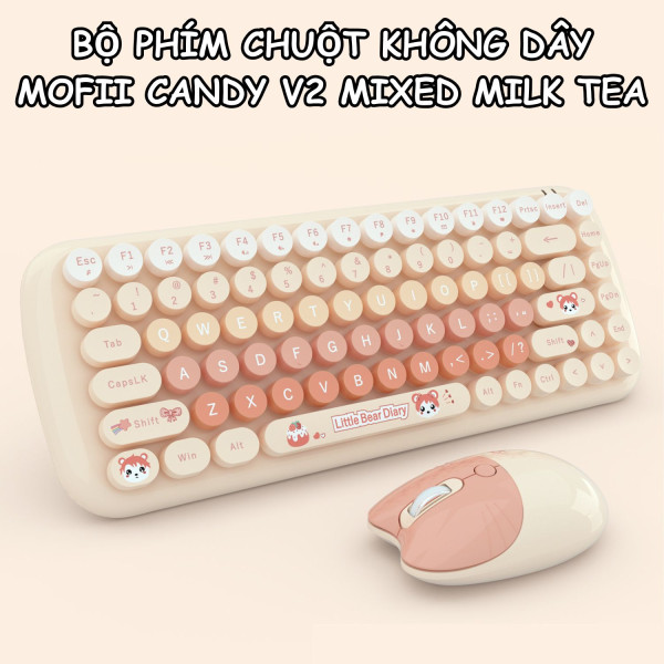 BỘ PHÍM CHUỘT KHÔNG DÂY MOFII CANDY V2 MIXED MILK TEA