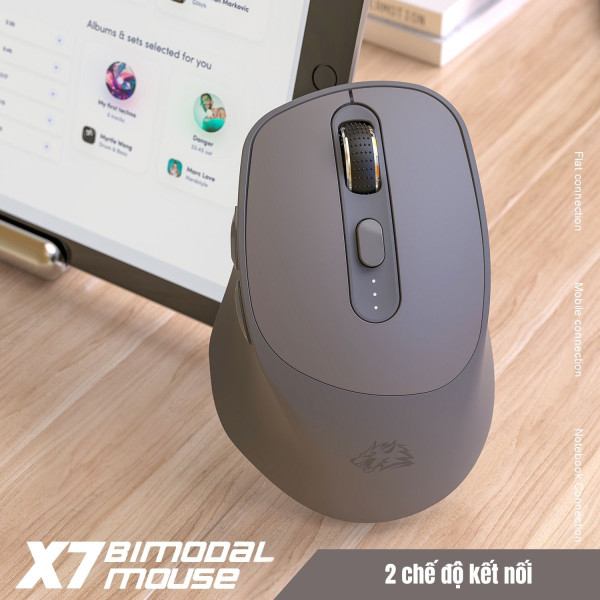 CHUỘT KHÔNG DÂY FREE WOLF X7 BUSINESS GREY