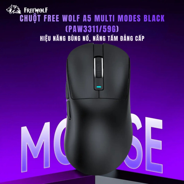 CHUỘT FREE WOLF A5 MULTI MODES BLACK (PAW3311/59G)