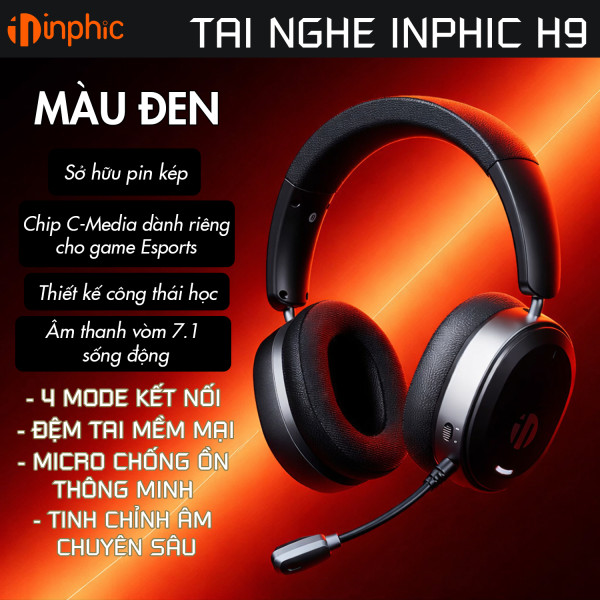 TAI NGHE INPHIC H9 C-MEDIA MULTI MODES ĐEN