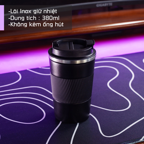 Cốc Cafe giữ nhiệt 380ml Văn phòng màu đen