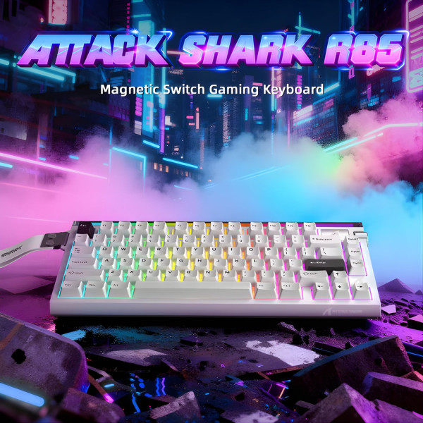 BÀN PHÍM CƠ ATTACK SHARK R85HE 8K STAR WHITE MAGNETIC AMBER SWITCH