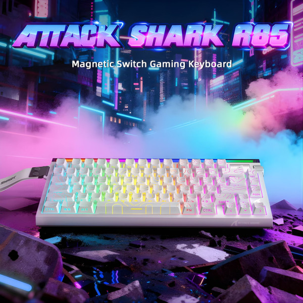 BÀN PHÍM CƠ ATTACK SHARK R85HE 8K WHITE CONTOUR MAGNETIC AMBER SWITCH