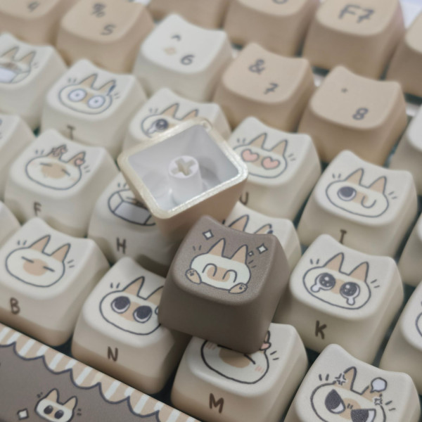 BỘ KEYCAP DYE-SUB AZUKI-SAN CAT (PBT/MAO PROFILE/132 PHÍM)