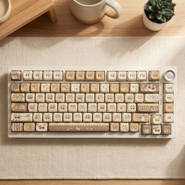 BỘ KEYCAP DYE-SUB AZUKI-SAN CAT (PBT/MAO PROFILE/132 PHÍM)