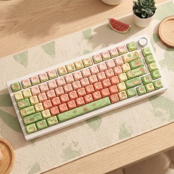 BỘ KEYCAP DYE-SUB GREEN CAPYBARA (PBT/MOA PROFILE/132 PHÍM)